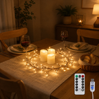 LED-Lichterzweig 160 cm, 72 LEDs warmweiß, USB-Betrieb & Fernbedienung – braun, Weidenoptik
