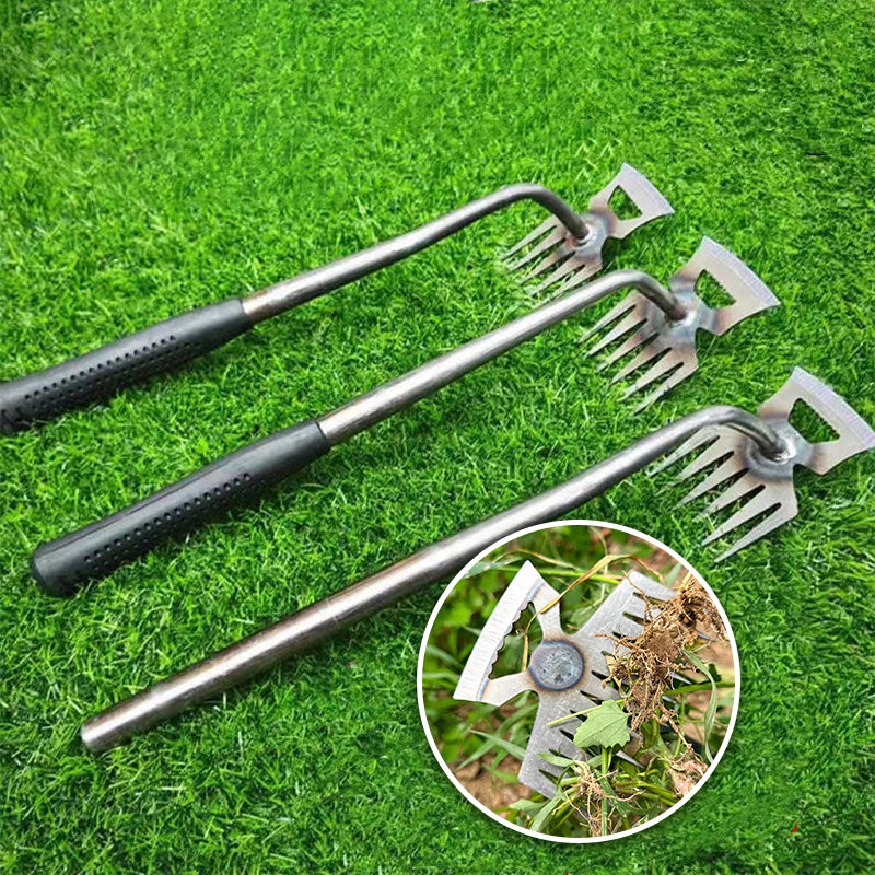 Stainless steel weed remover with ergonomic handle