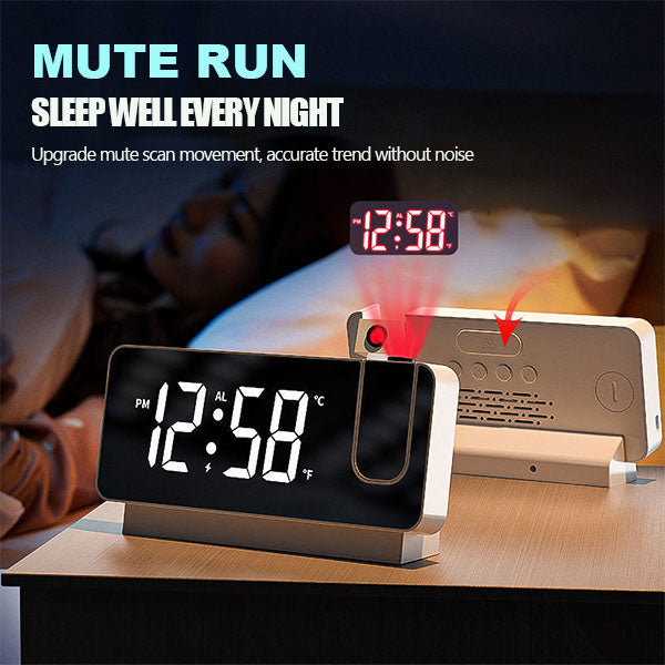 LED projection alarm clock with ceiling display