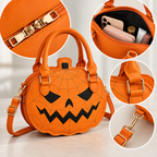 Handtasche Kürbis-Motiv Kunstleder Halloween