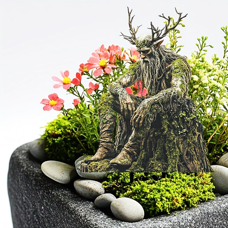 Garden Stake Forest Spirit with Natural Motif made of Acrylic