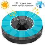 Solar fountain with LED lighting for pond