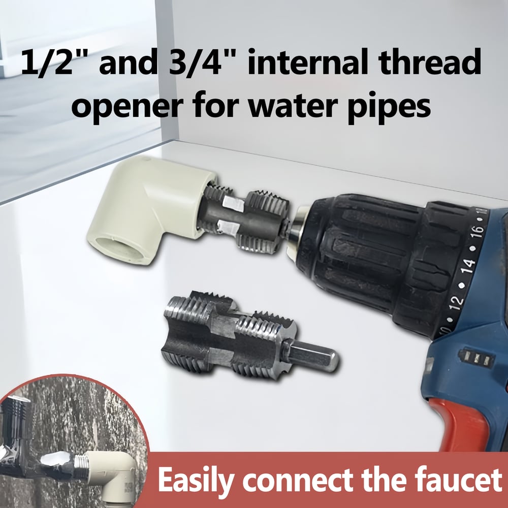 Thread cutter for water pipes with 3 sizes