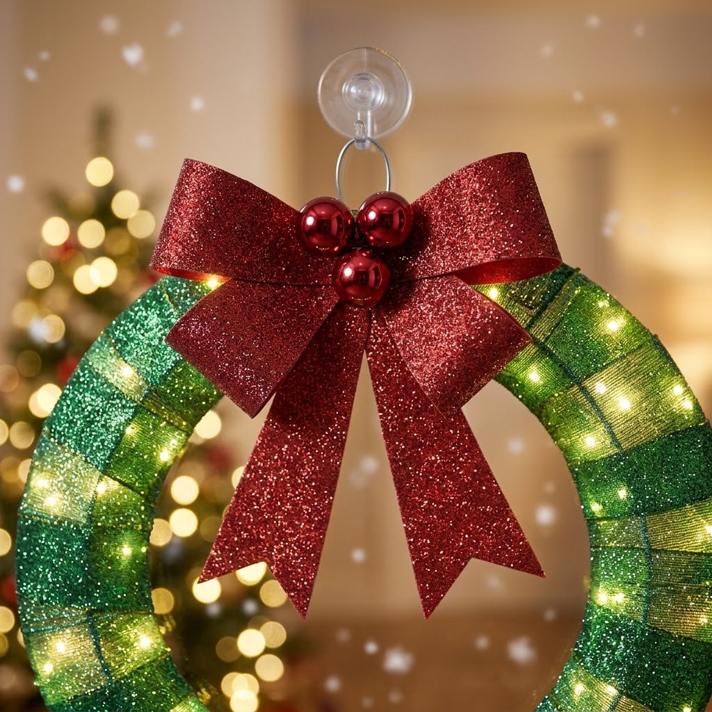 Illuminated LED Christmas wreath, warm white, in green or gold, 30 to 50 cm