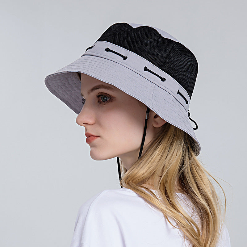Atmungsaktiver Sonnenhut für Damen mit verstellbarem Kinnriemen
