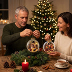 Weihnachtsanhänger beleuchtet mit Miniaturszene