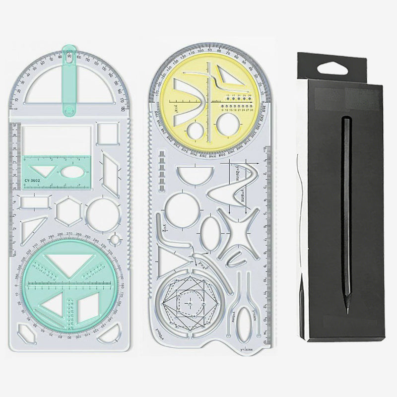 Multifunctional Geometry Ruler with Protractor