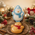 Christmas cookie & mini pie embossing mold with flip-open design - 3D motifs, 8 designs