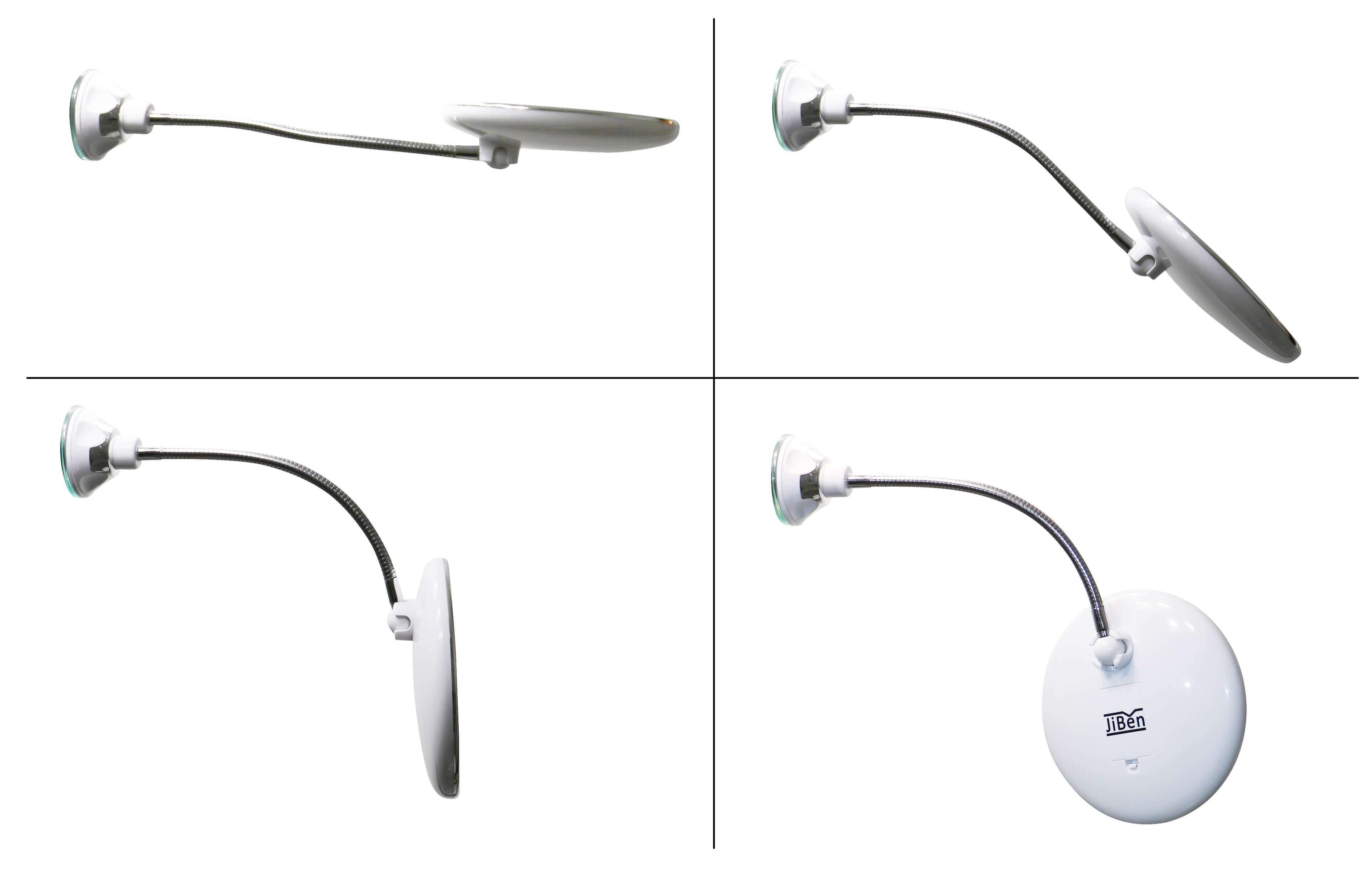 LED-Kosmetikspiegel mit 10-facher Vergrößerung und flexiblem Schwanenhals