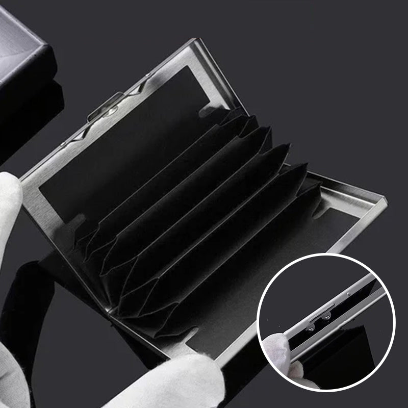 RFID-Kartenetui Metall mit Diebstahlschutz – Platz für 6 Karten