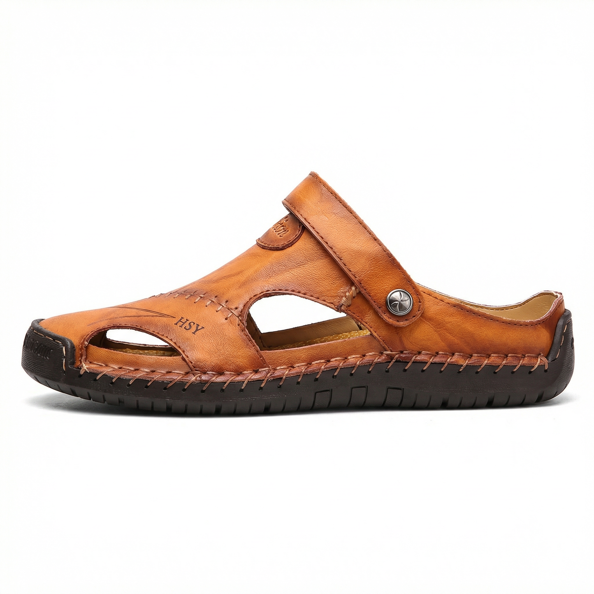 Herren-Sandalen Leder mit Klettverschluss