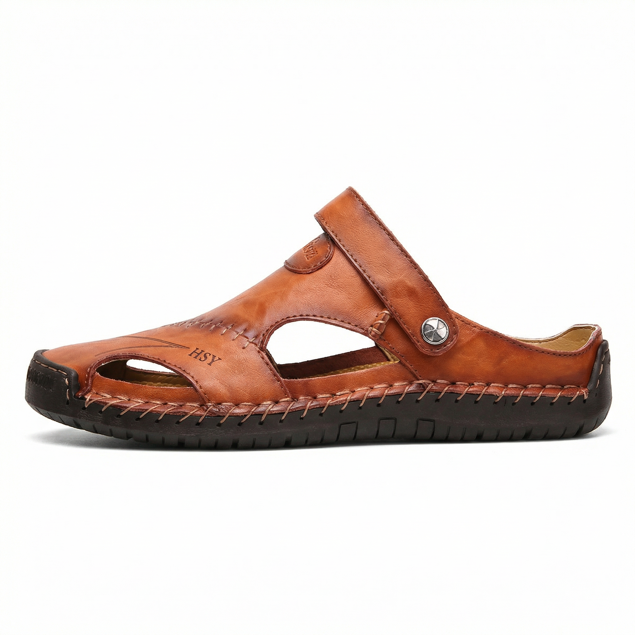 Herren-Sandalen Leder mit Klettverschluss