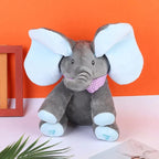 Interactive elephant toy with music and movable ears