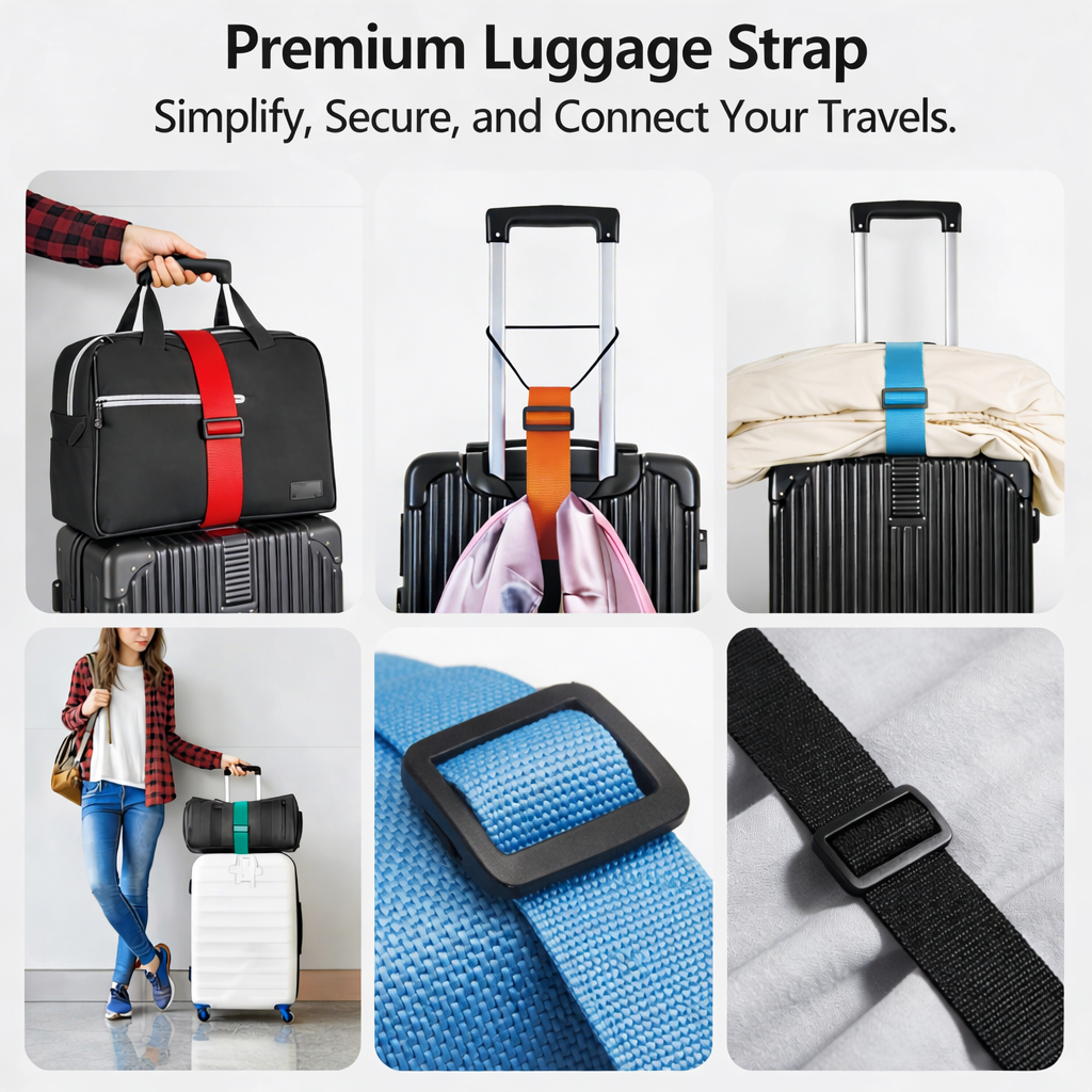 Adjustable luggage strap for suitcase