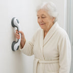 Grab bar with suction cup – no drilling for shower, bath, and toilet