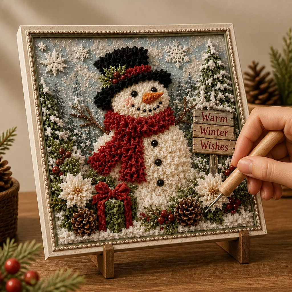 3D Stoff-Bastelset Weihnachten mit vorgestanzter Schablone