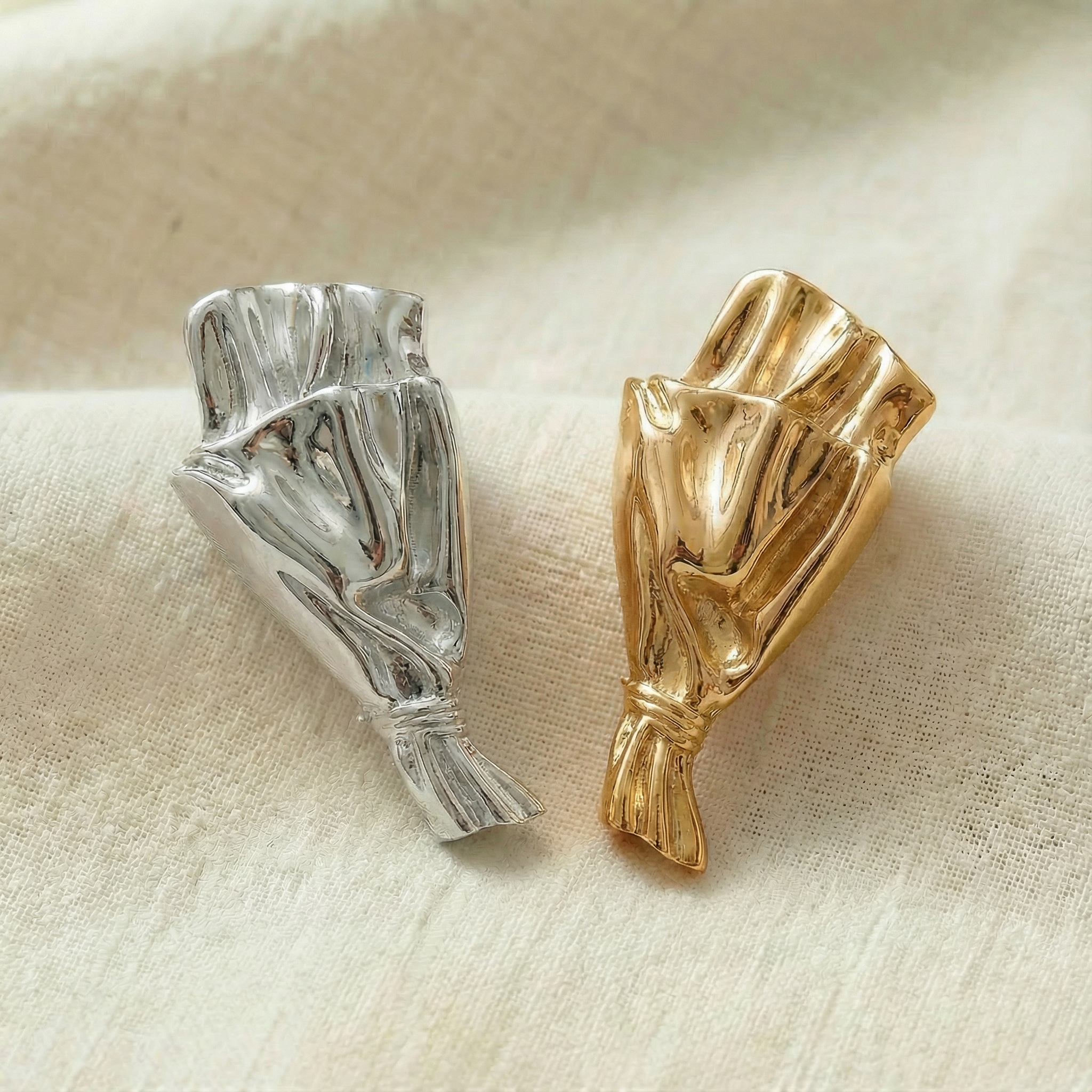 Flower Vase Brooch with Small Opening for Fresh Stems