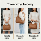 Soft Leather Hobo Bag with Multiple Compartments