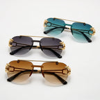 Rahmenlose Pilot-Sonnenbrille mit Farbverlauf