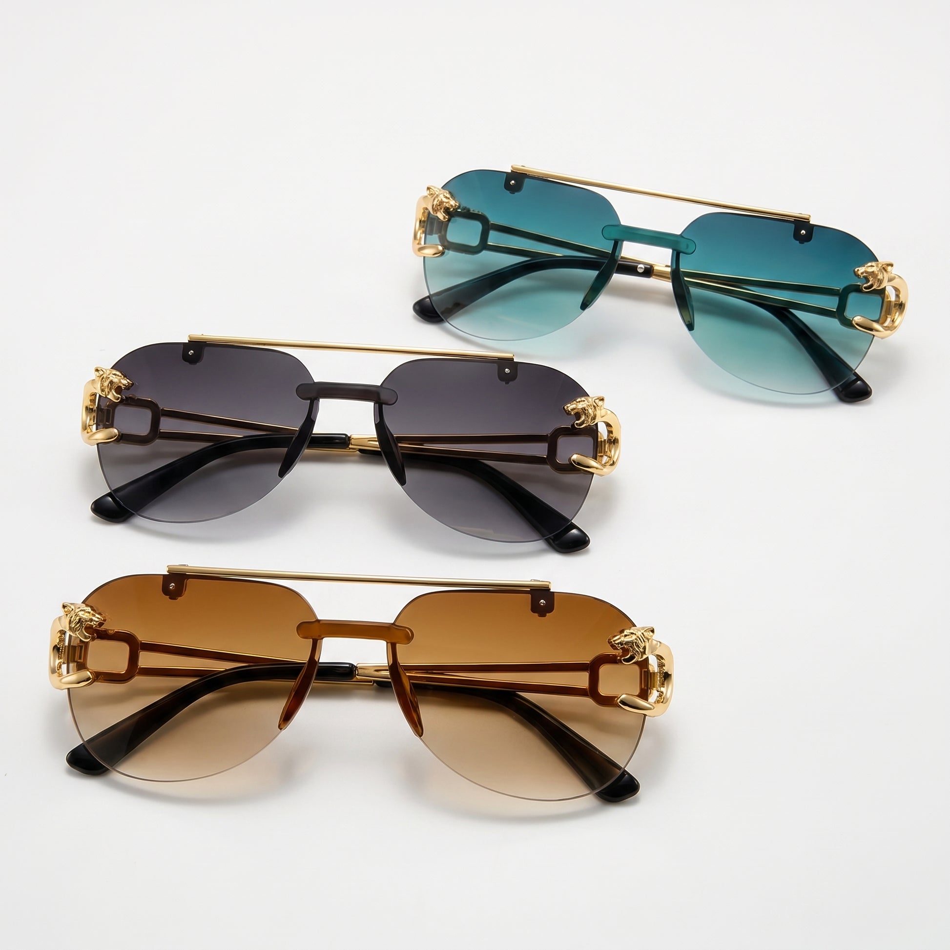 Rahmenlose Pilot-Sonnenbrille mit Farbverlauf