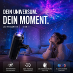 LED star projector with 10 projection inserts