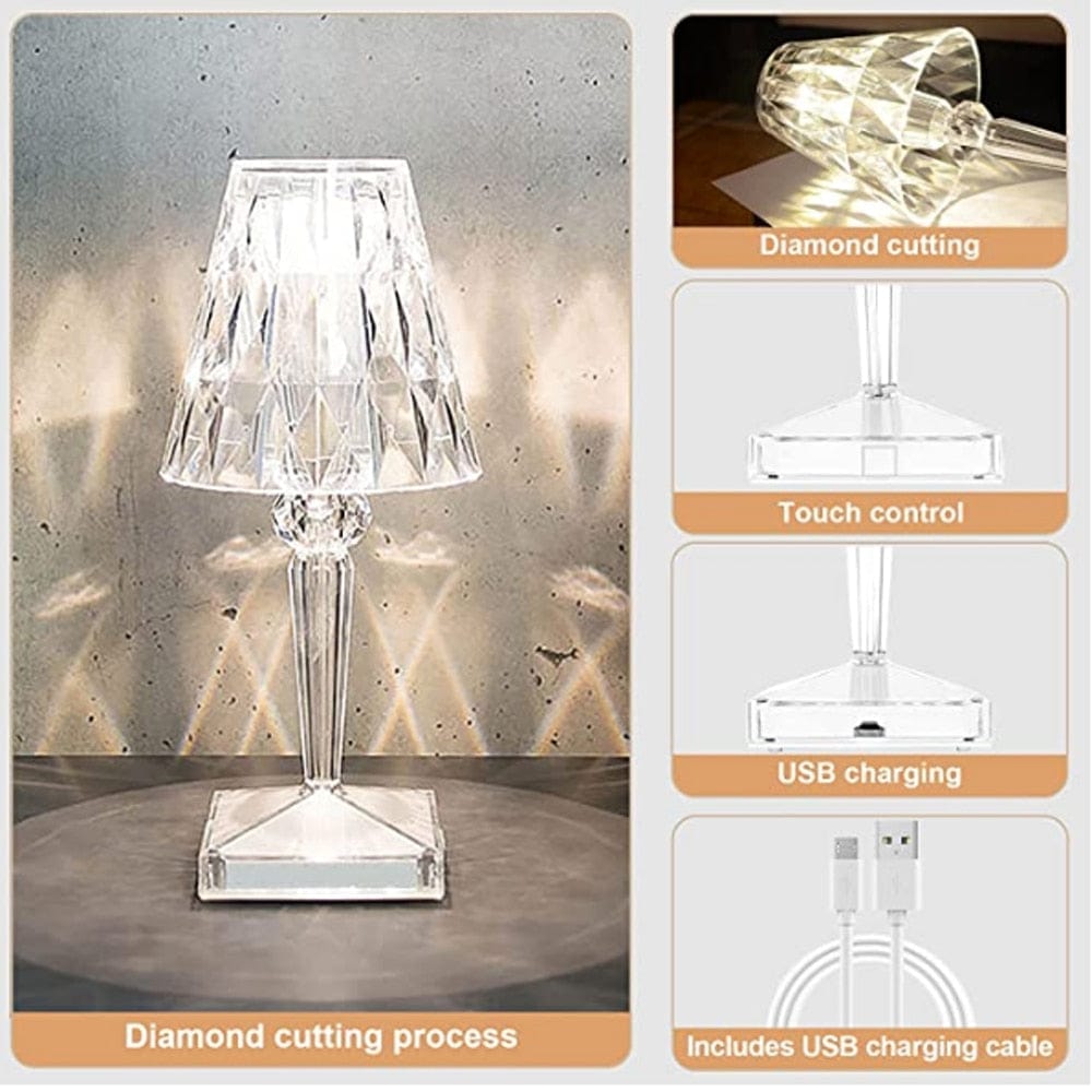 LED Kristall Tischlampe -   Mivoza Deutschland