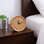 Beech Wood Alarm Clock — Silent Movement, Gentle Alarm, Minimalist Design