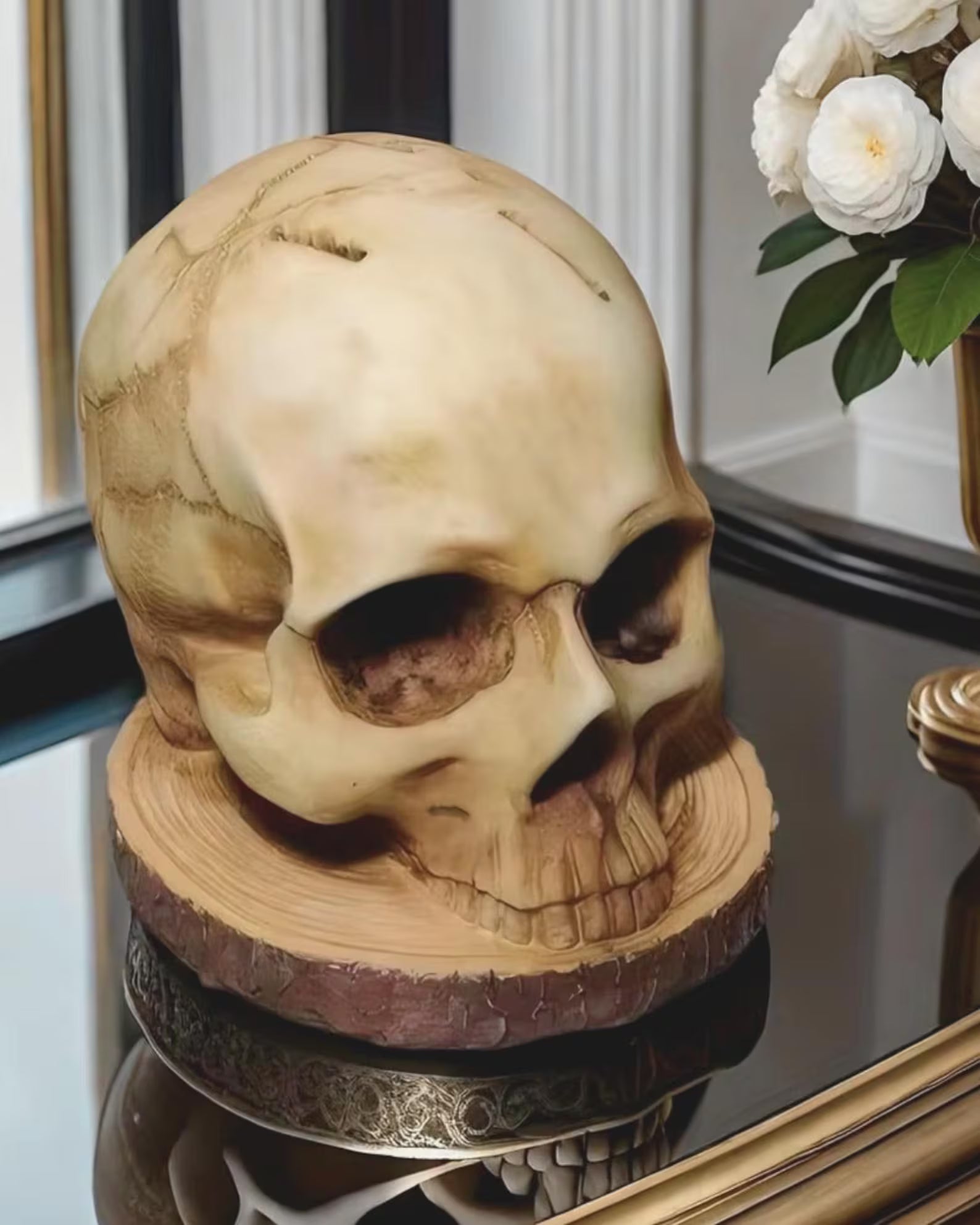 Totenkopf Messerhalter Gotik-Design für 7 Messer