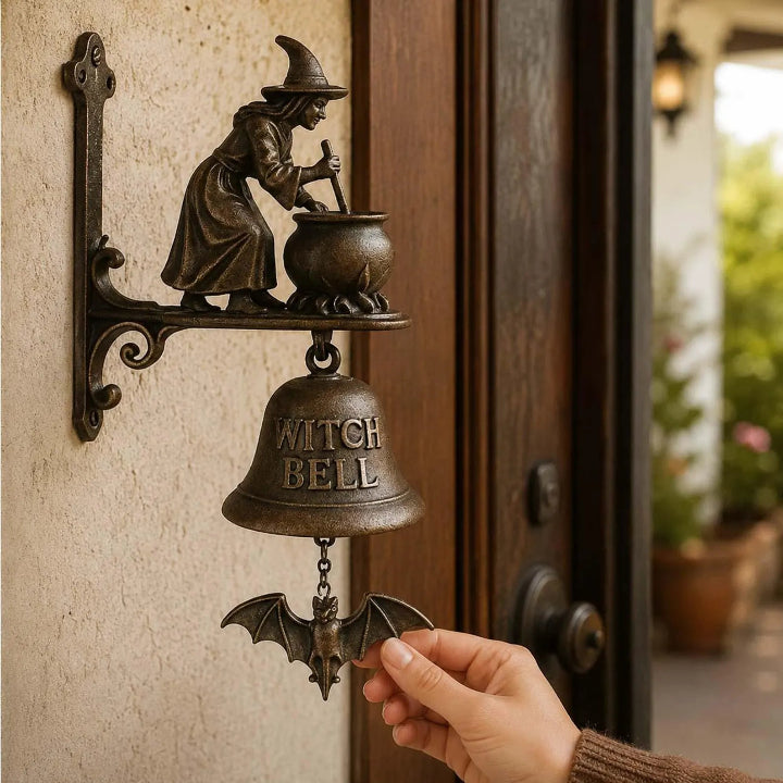 Türglocke Hexe Gusseisen Antik-Bronze