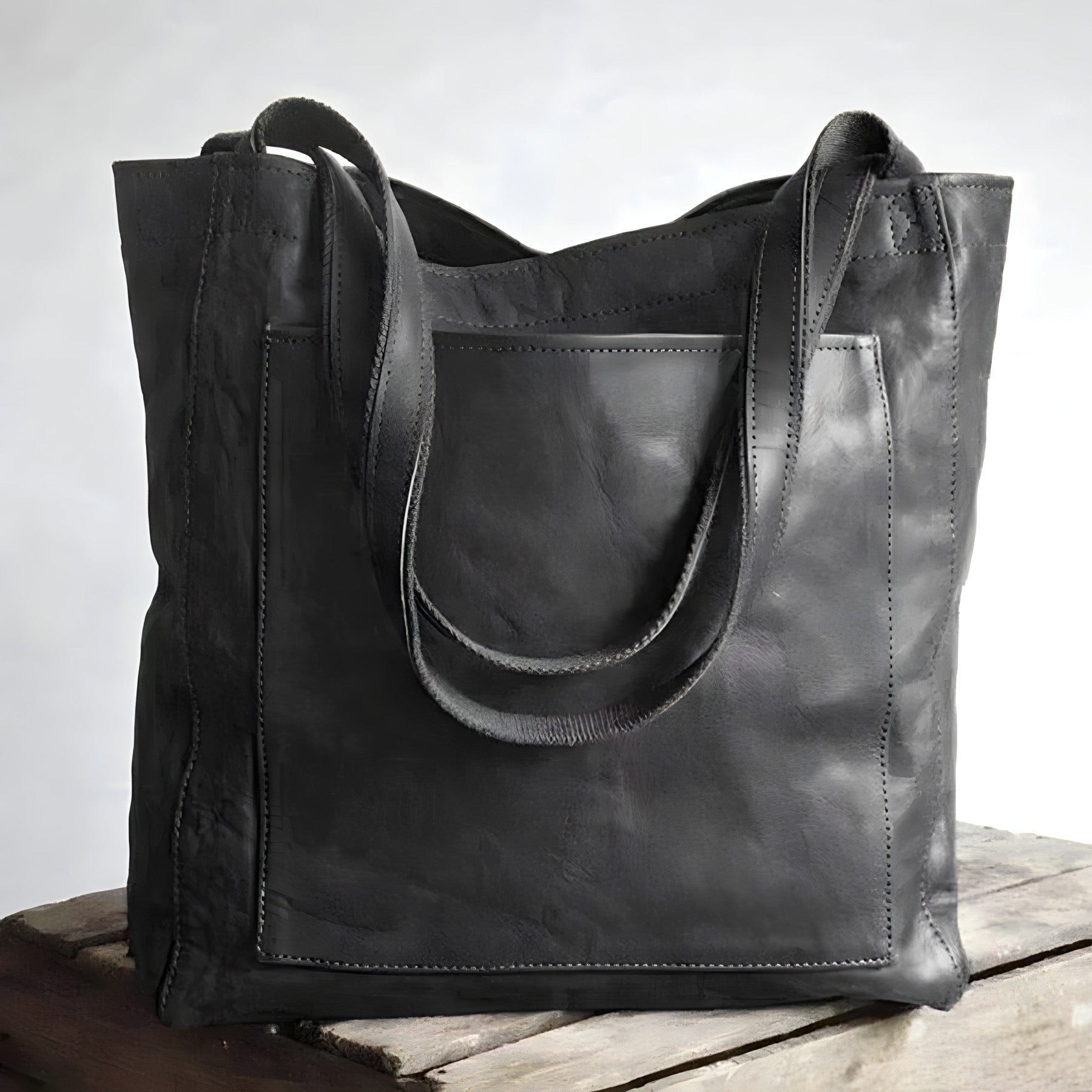 Lederhandtasche Damen mit Doppelriemen