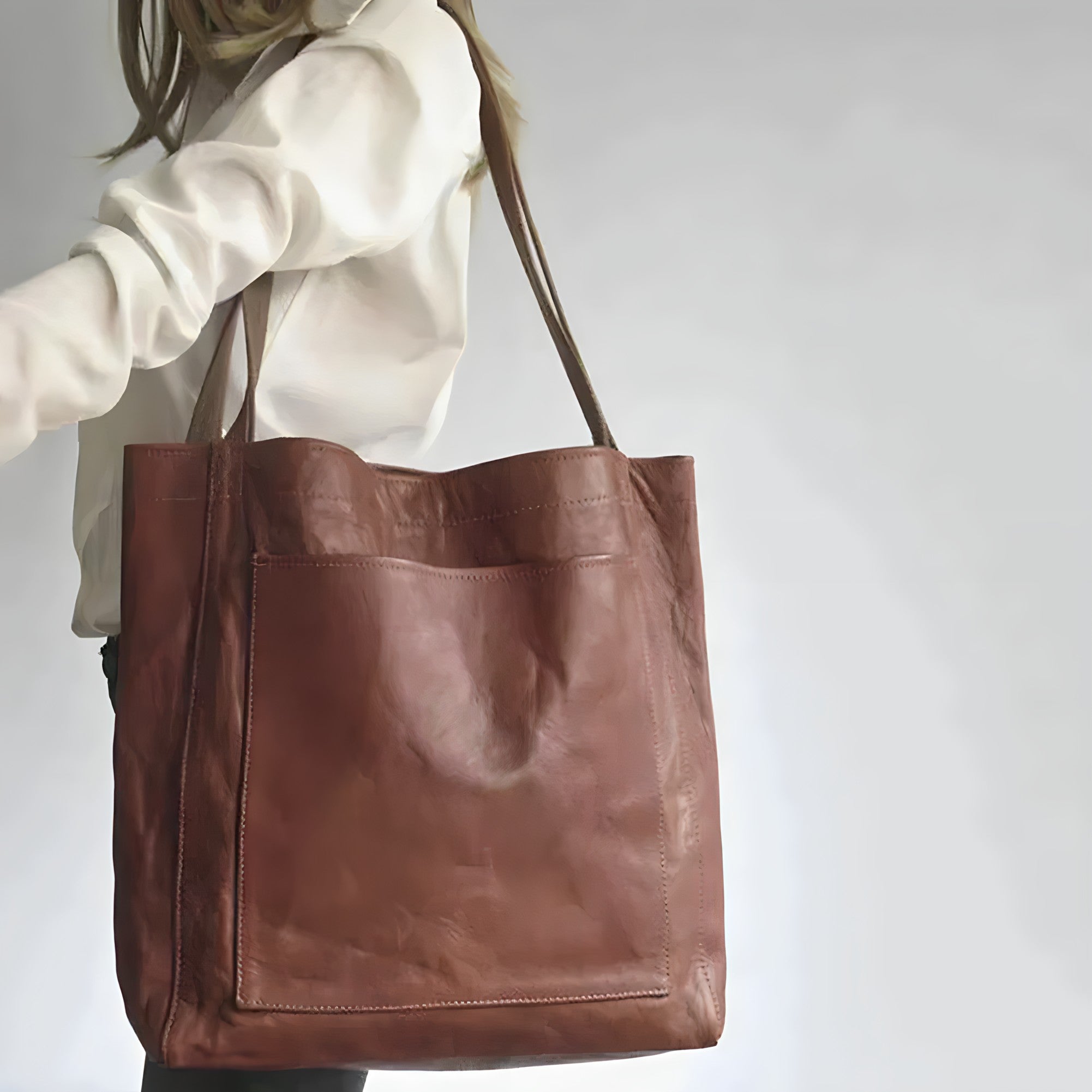 Lederhandtasche Damen mit Doppelriemen