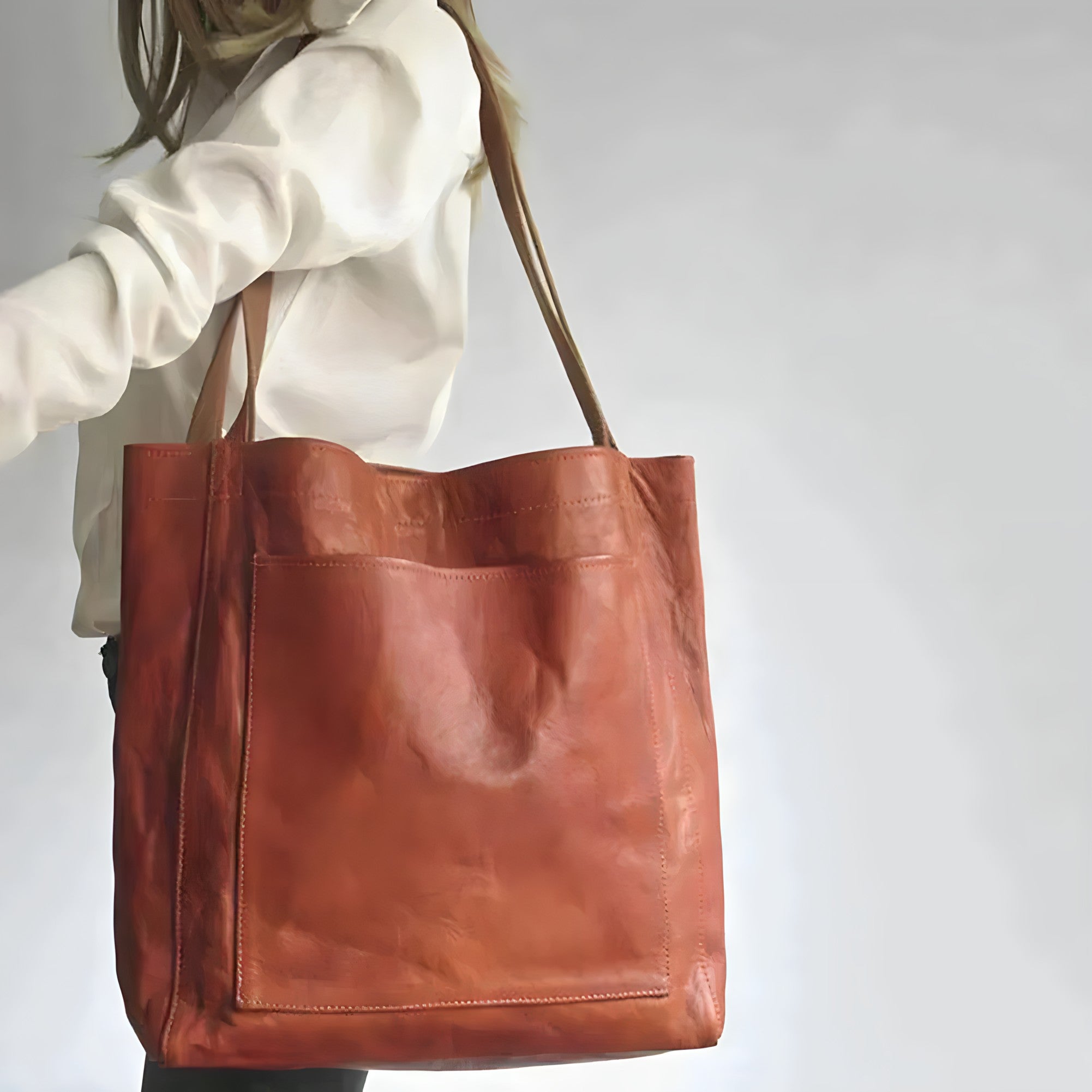 Lederhandtasche Damen mit Doppelriemen