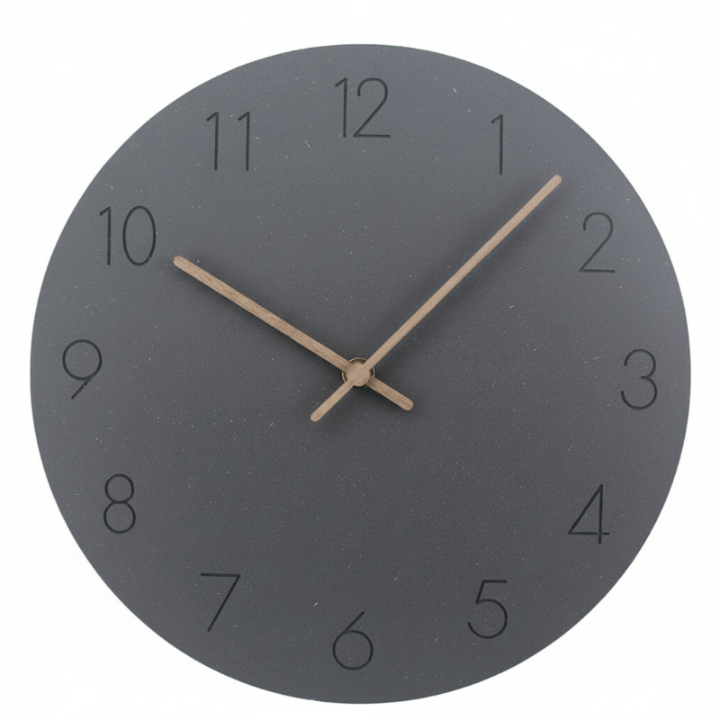 Wanduhr Skandinavisch mit Walnusszeiger