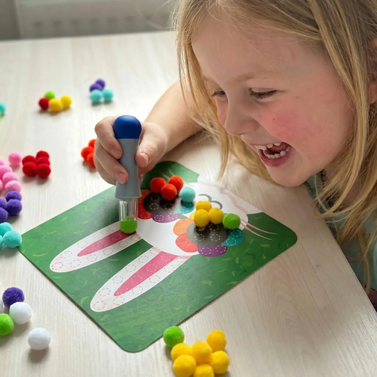 Pompon-Bastelset mit Tierkarten – Kreatives Spiel ohne Bildschirm
