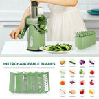 Rotary Grater with 5 Interchangeable Blades – Suction Cup Mount