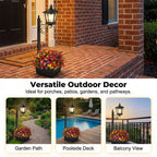 Solar plant light with integrated flower pot – warm white light