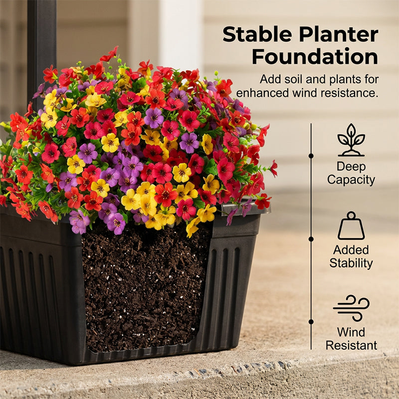 Solar plant light with integrated flower pot – warm white light