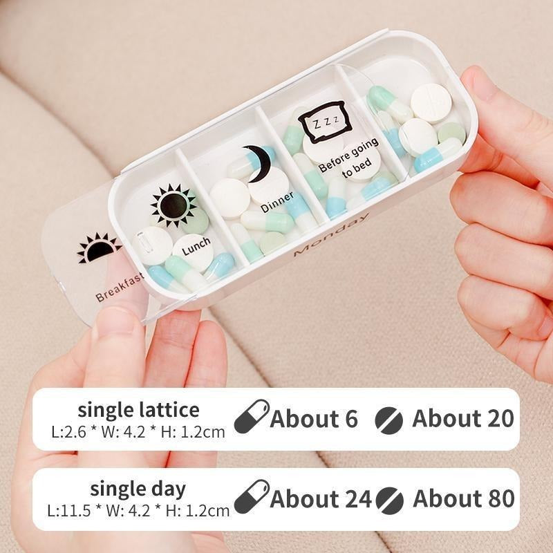7-Day Pill Organizer with Weekday Labels