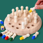 Wood Memory Game with Color Pegs & Dice – From 3 Years Old
