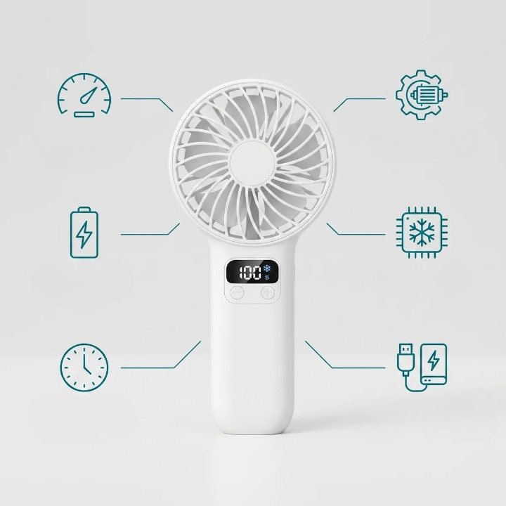 Handventilator mit 100 Windgeschwindigkeiten – USB wiederaufladbar