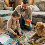 Pompon-Bastelset mit Tierkarten – Kreatives Spiel ohne Bildschirm