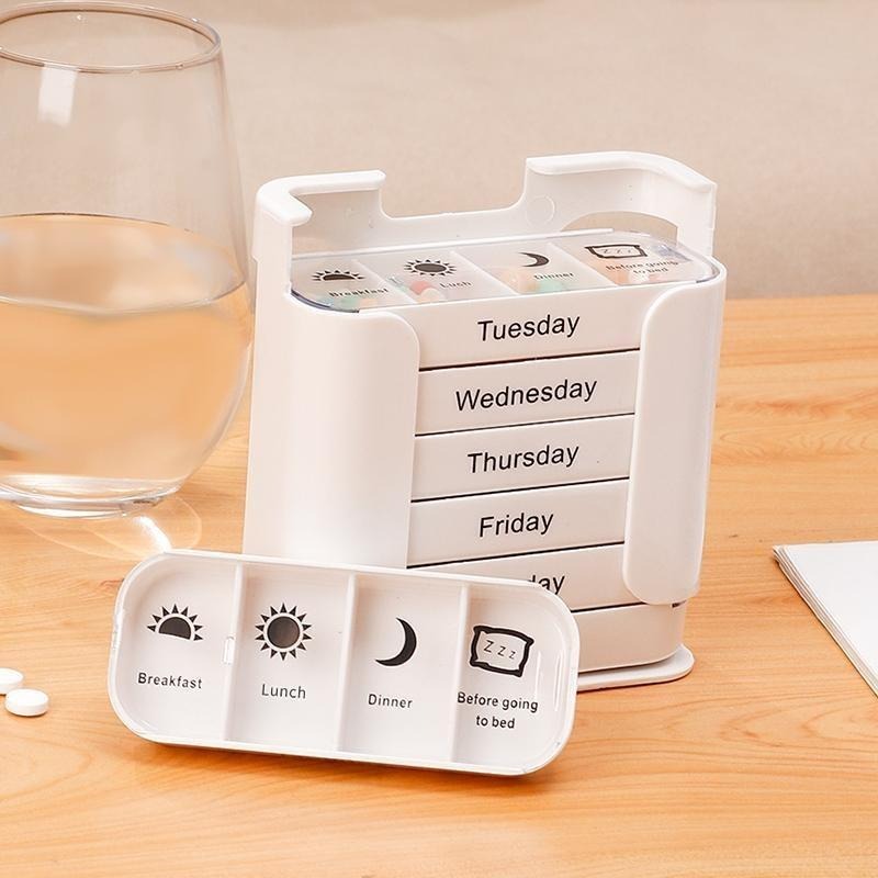 7-Day Pill Organizer with Weekday Labels