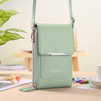 Crossbody bag with touchscreen window