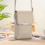 Crossbody bag with touchscreen window