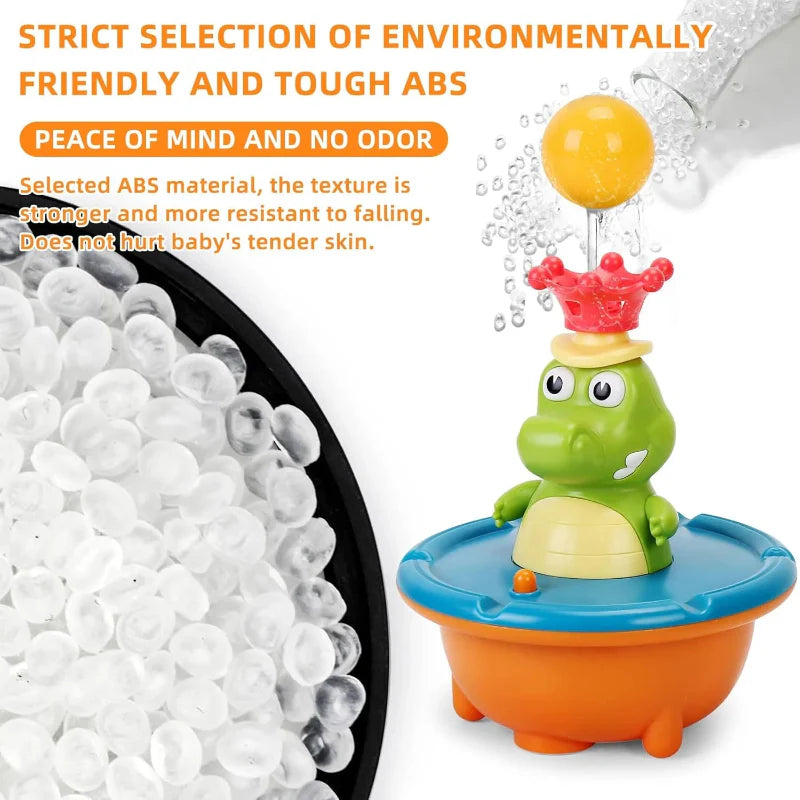 Crocodile Bath Toy with LED Light and Water Fountain