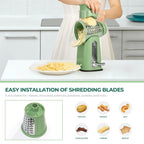 Rotary Grater with 5 Interchangeable Blades – Suction Cup Mount