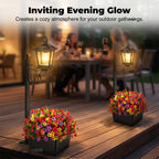 Solar plant light with integrated flower pot – warm white light