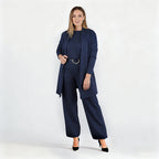 3-piece lounge set for women with cardigan, top, and pants