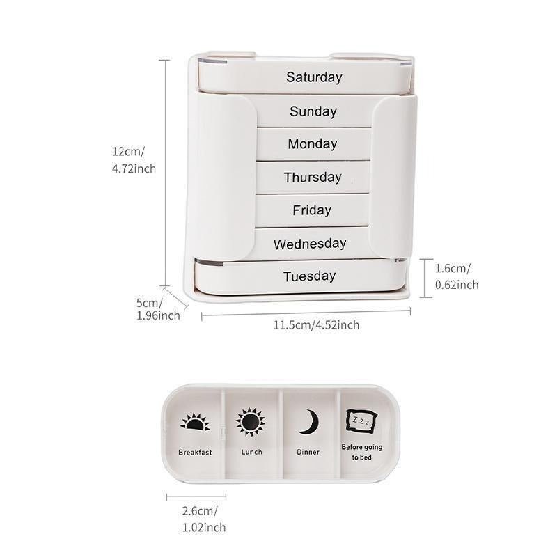 7-Day Pill Organizer with Weekday Labels