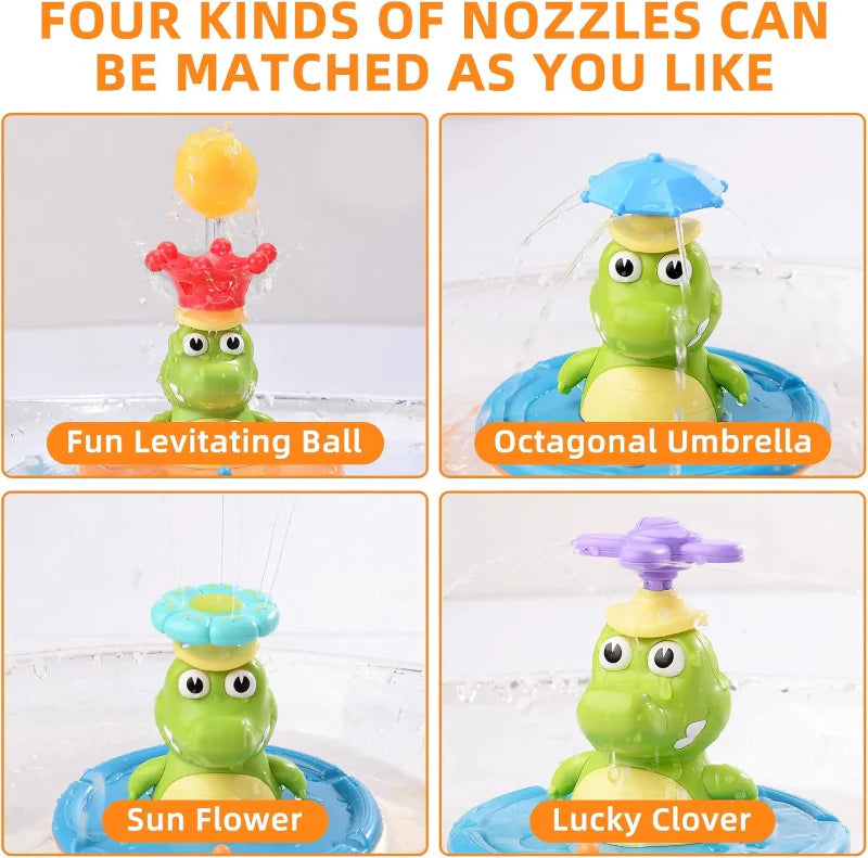 Crocodile Bath Toy with LED Light and Water Fountain